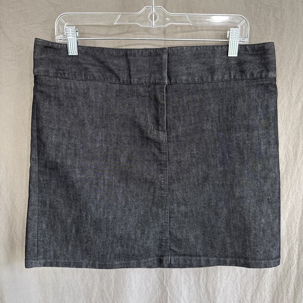 Kenneth Cole Reaction Black Demin Mini Skirt Jean Pencil Y2K Women's Size 10